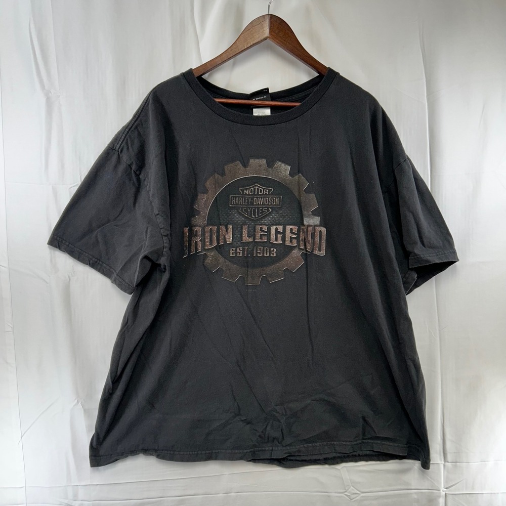 Harley Davidson T-Shirt Mens 3XL Black Iron Legend Tulsa OK Graphic Tee Made USA